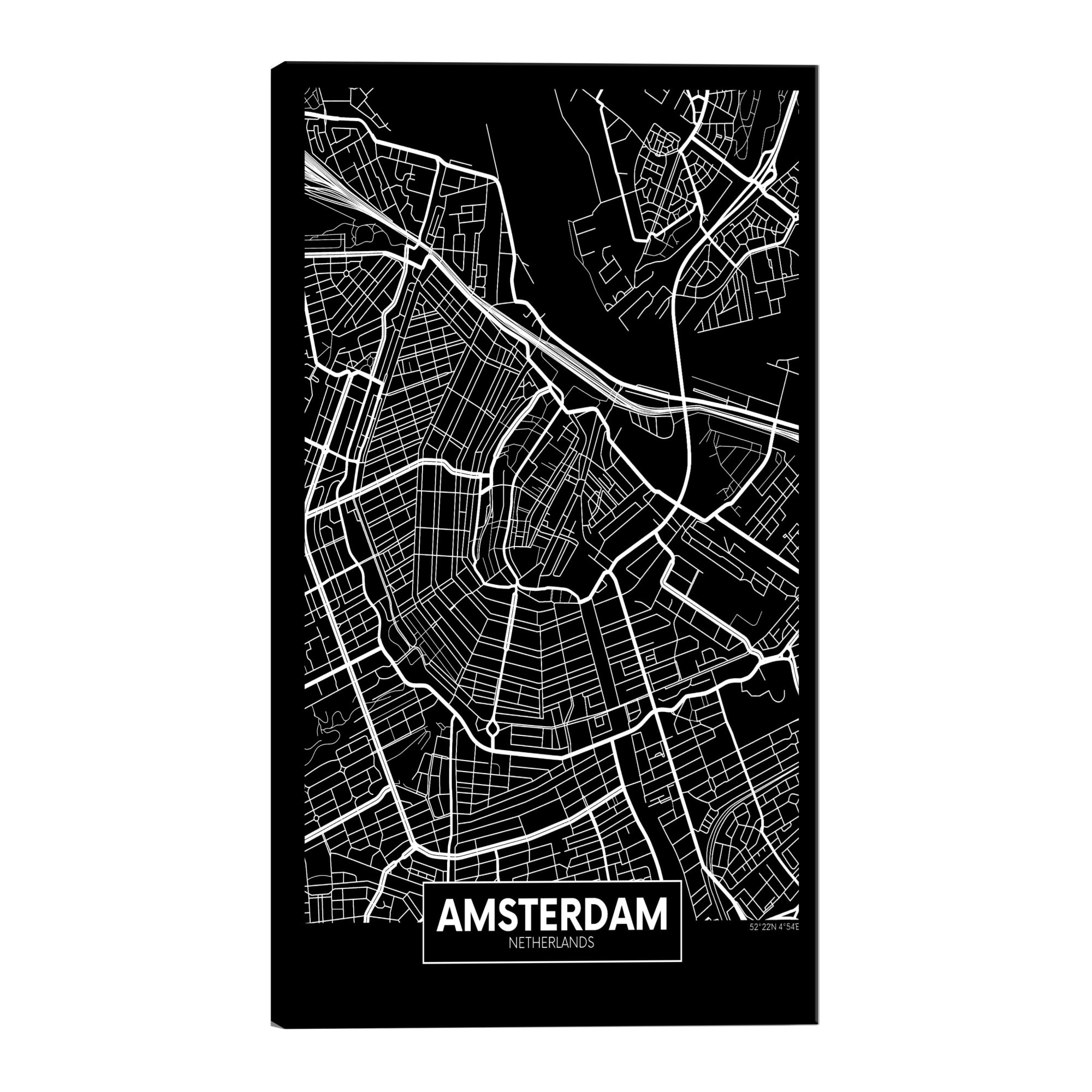 Tablou canvas - Harta intunecata a Amsterdamului - 60 x 90 cm