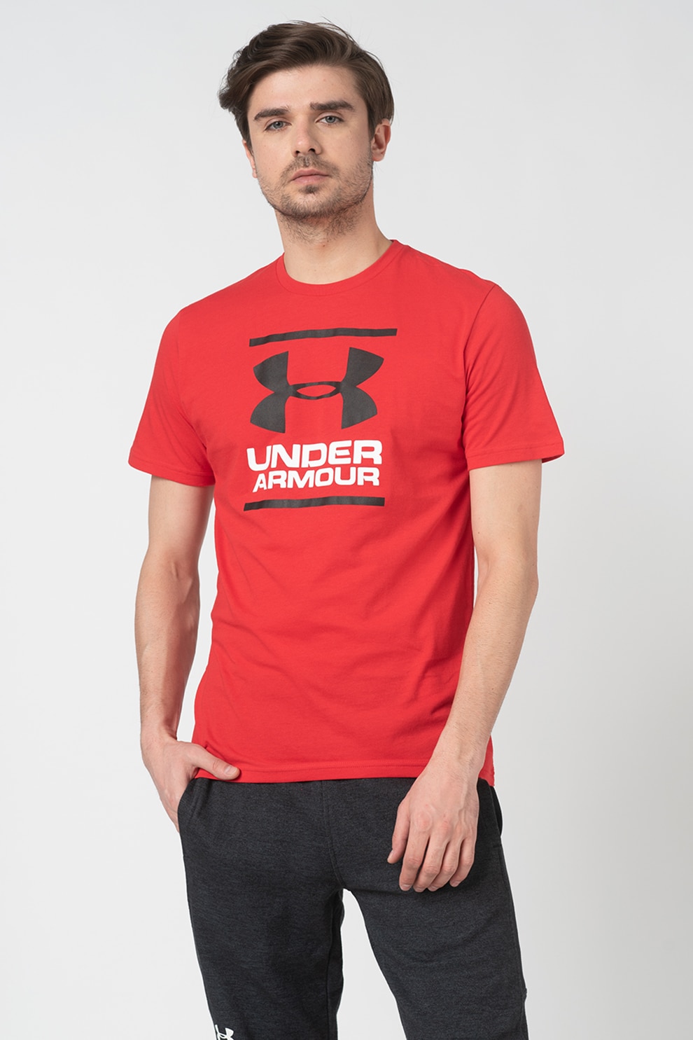 Under Armour, Tricou cu logo pentru fitness GL Foundation, Rosu vermilion