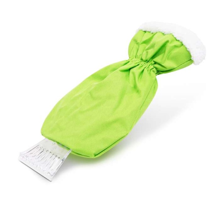 Razuitor de gheata cu manusa Family, Impermeabil, Plastic/Textil, 24x10 cm, Verde