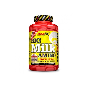 Supliment nutritiv Big Milk Amino, Amix, Cazeina micelara, Proteina din zer, 250 comprimate Supliment nutritiv Big Milk Amino, Amix, Cazeina micelara, Proteina din zer, 250 comprimate