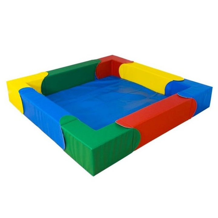 Piscina bile Curcubeu [Patrata] + Saltea Kinderfun Soft Play