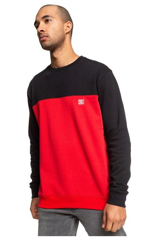 Bluza barbati Dc Shoes Rebel Crew Block 3, Negru - Rosu