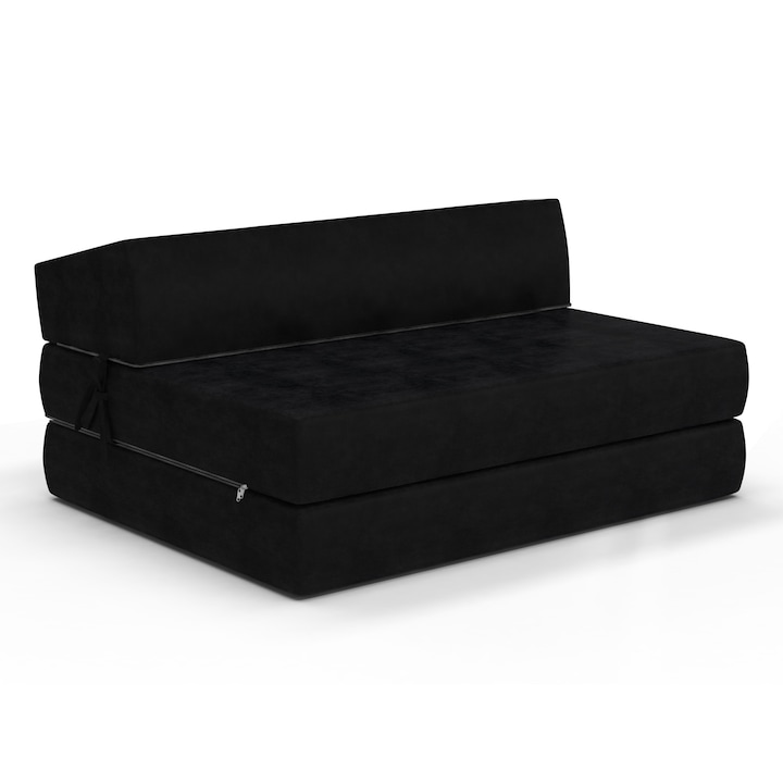 FDM Spij zdrowo Alex MINI Kihúzható kanapé típusú matrac gyerekeknek/serdülőknek, 120x200x9 cm, Fekete, közepes keménységű