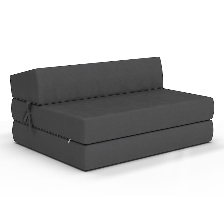 FDM Spij zdrowo Alex MINI Kihúzható kanapé típusú matrac gyerekeknek/serdülőknek, 120x200x9 cm, Sötétszürke, közepes keménységű