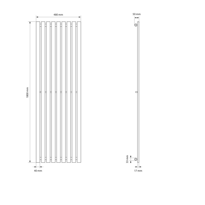 Radiator (calorifer) baie, ECD Germany, model Stella, 480 x 1800 mm, antracit, cu 9 elementi