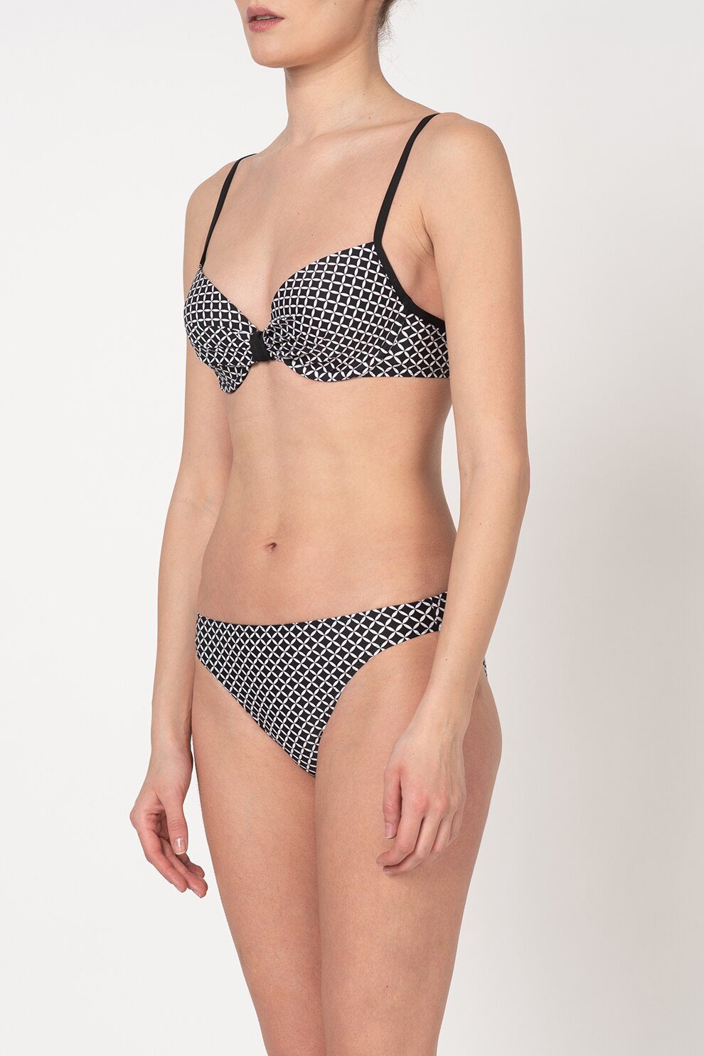 ESPRIT Bodywear, Sutien de baie cu burete subtire Daytonah, Negru/Alb, 70C