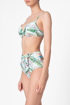 ESPRIT Bodywear, Sutien de baie cu imprimeu tropical, Turcoaz/Verde, 70C ESPRIT Bodywear, Sutien de baie cu imprimeu tropical, Turcoaz/Verde, 70C