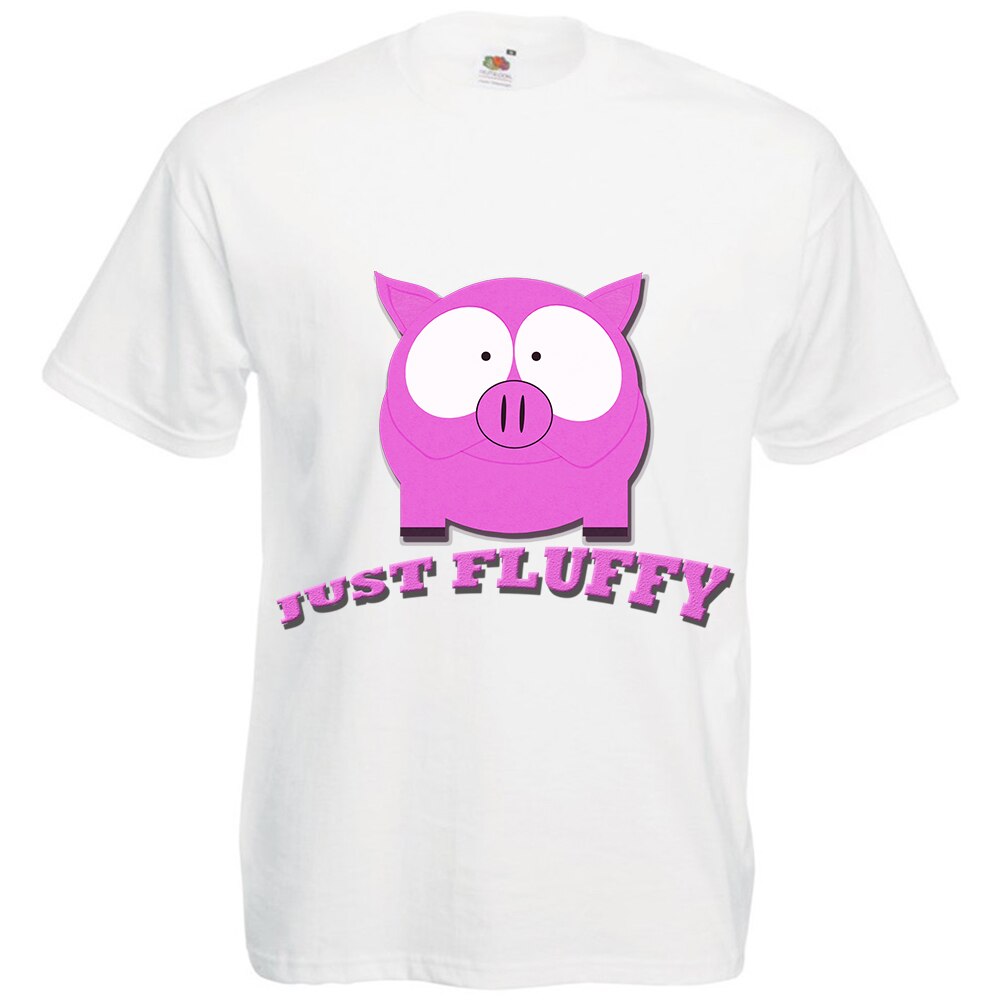 Tricou barbatesc personalizat Fruit of the loom, alb, Just fluffy, M