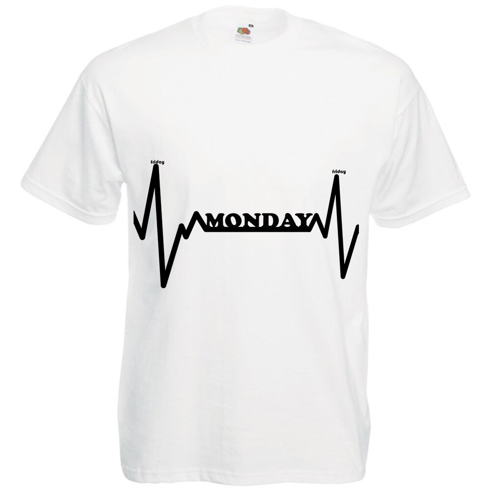 Tricou barbatesc personalizat Fruit of the loom, alb, Monday, S