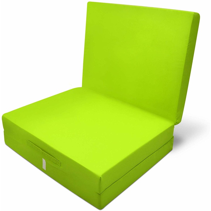 Beautissu Campix, összehajtható mobil matrac 80 x 195 x 7 cm, Világoszöld