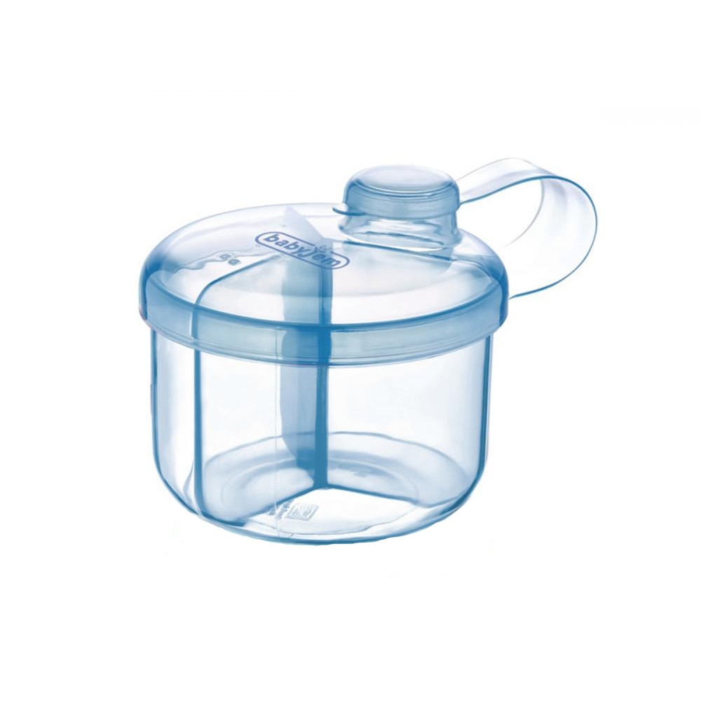 Recipient BabyJem pentru lapte praf cu 3 compartimente Practic Blue