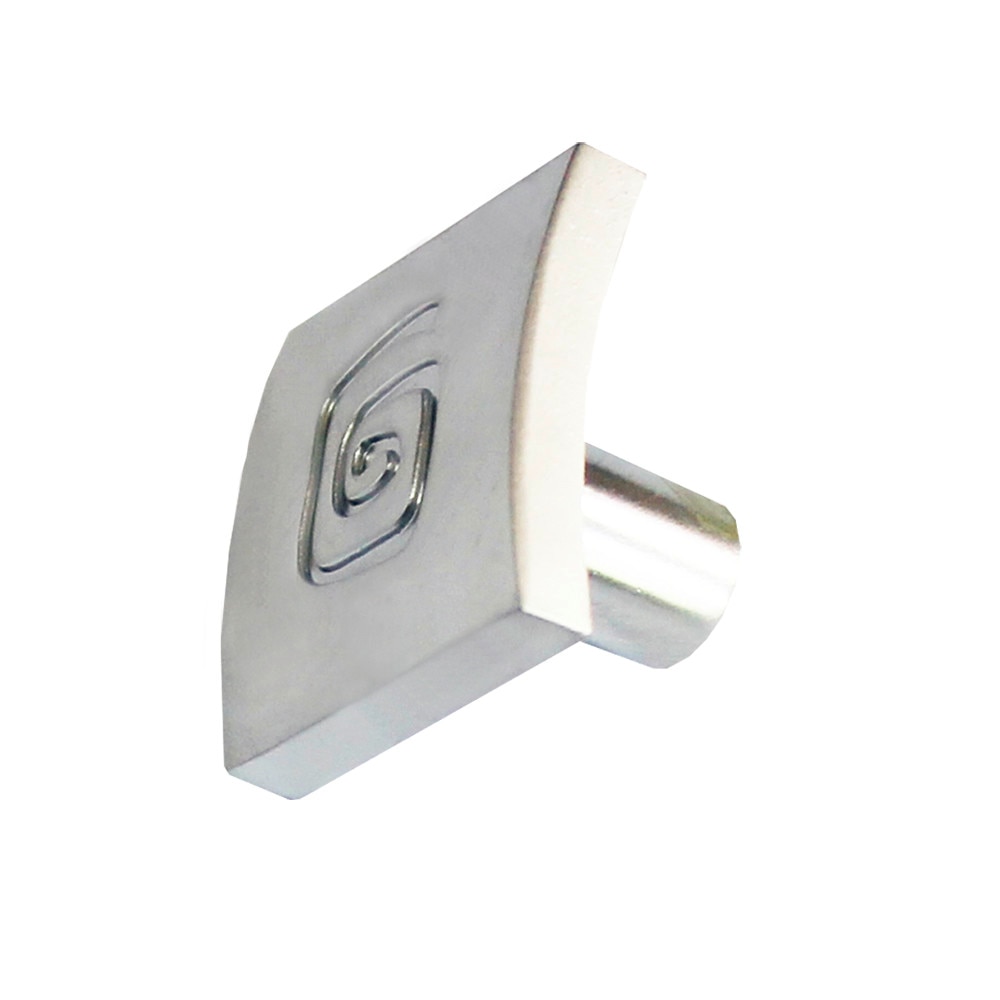 Set buton pentru mobilier, patrat cu desen, crom mat, 50 buc