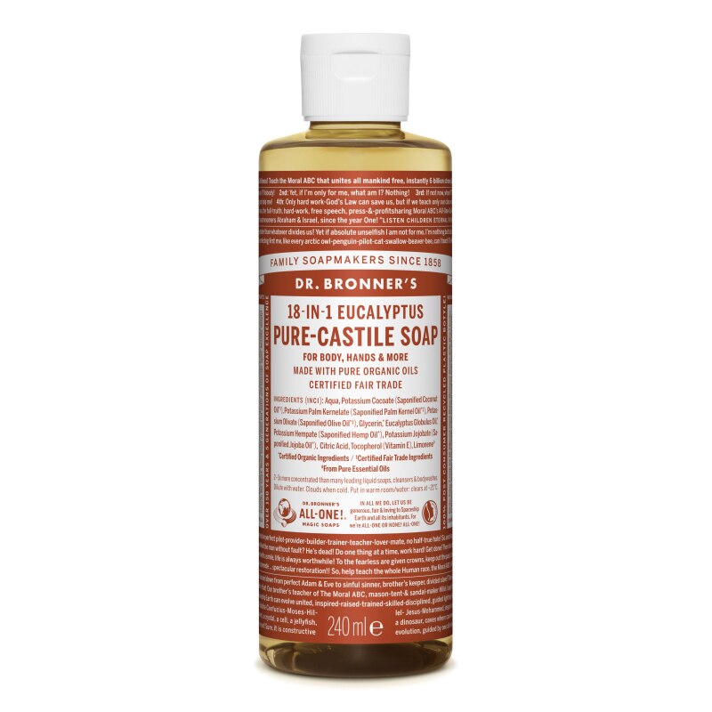 Sapun lichid de Castilia 18-in-1 Eucalipt, 240 ml - Dr.Bronner's