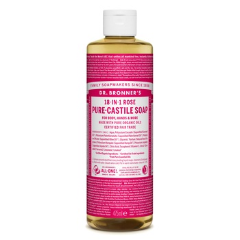 Sapun lichid de Castilia 18-in-1 Trandafir, 475 ml - Dr.Bronner's Sapun lichid de Castilia 18-in-1 Trandafir, 475 ml - Dr.Bronner's