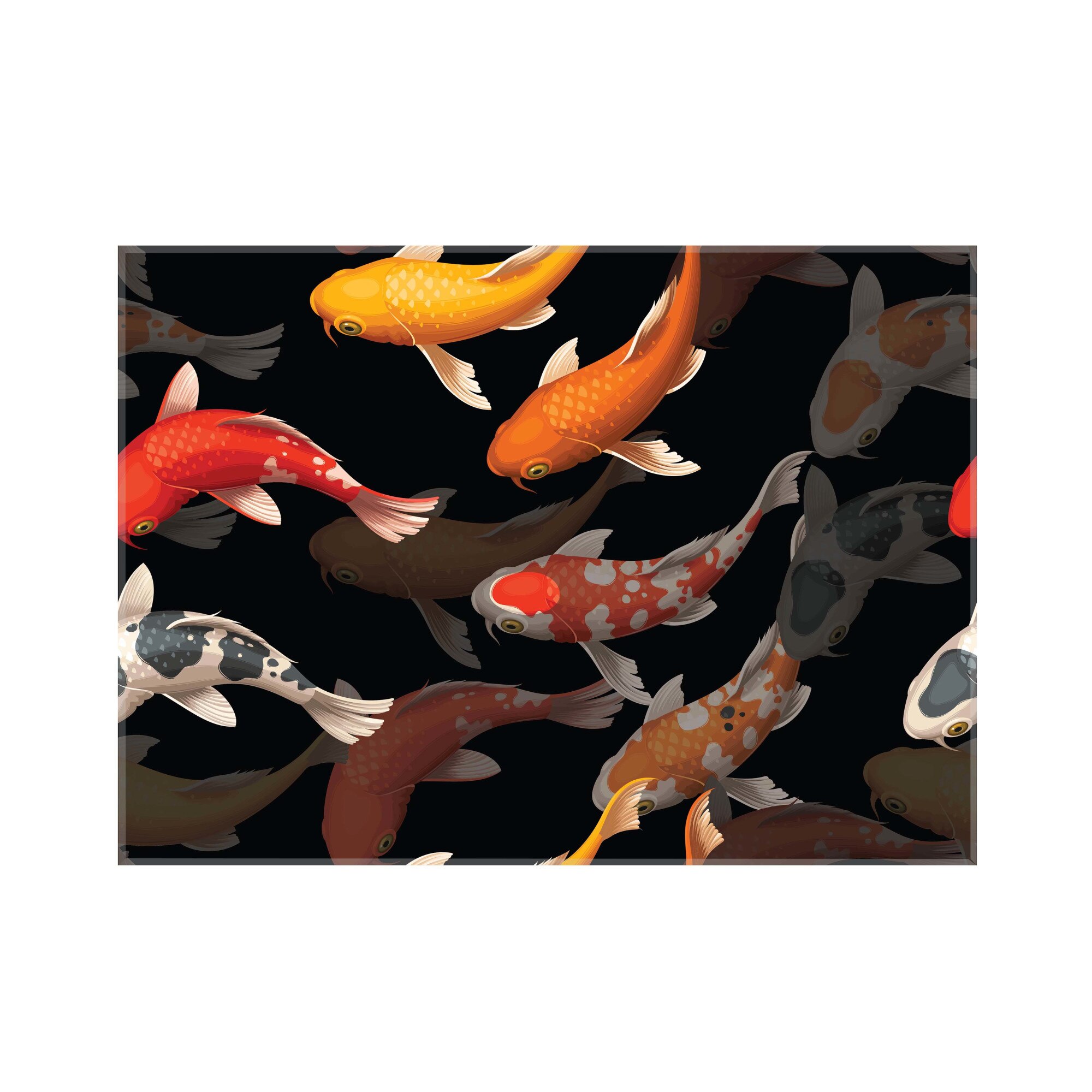 Sticla bucatarie decorativa securizata Saint Gobain Glass®, imprimata 90x65cm, protectie antistropire pentru aragaz, Ambra Deco, Pesti Koi