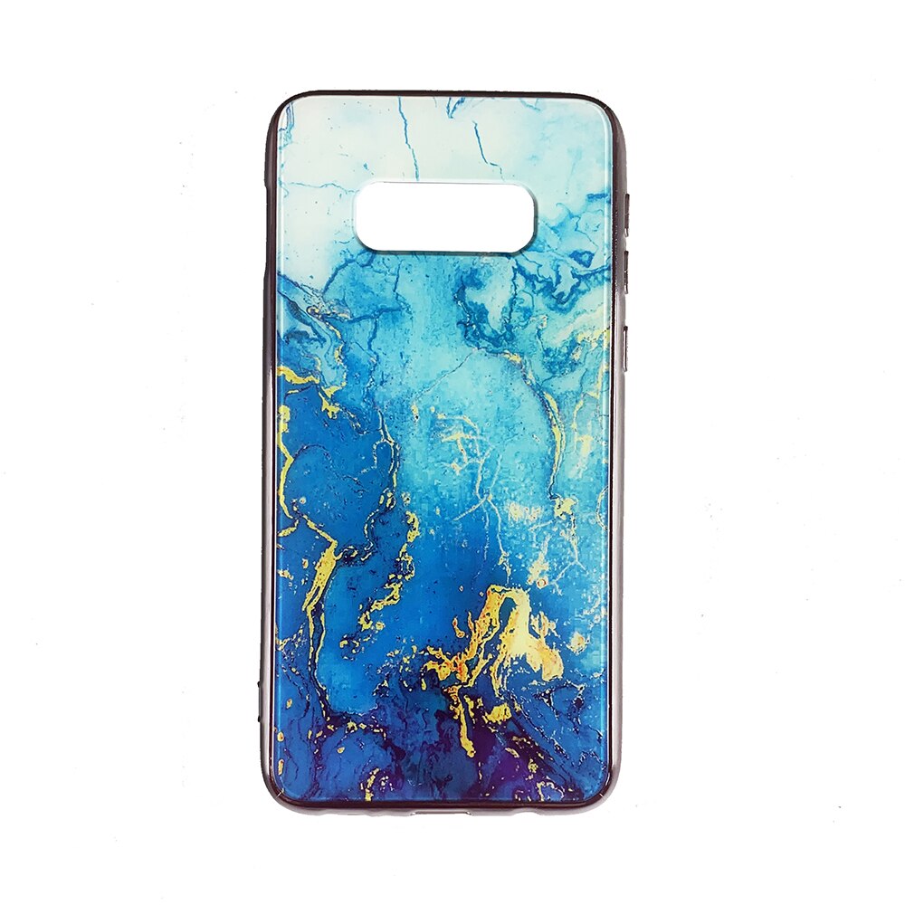 Husa Samsung S10e silicon cu sticla marmura Multicolor