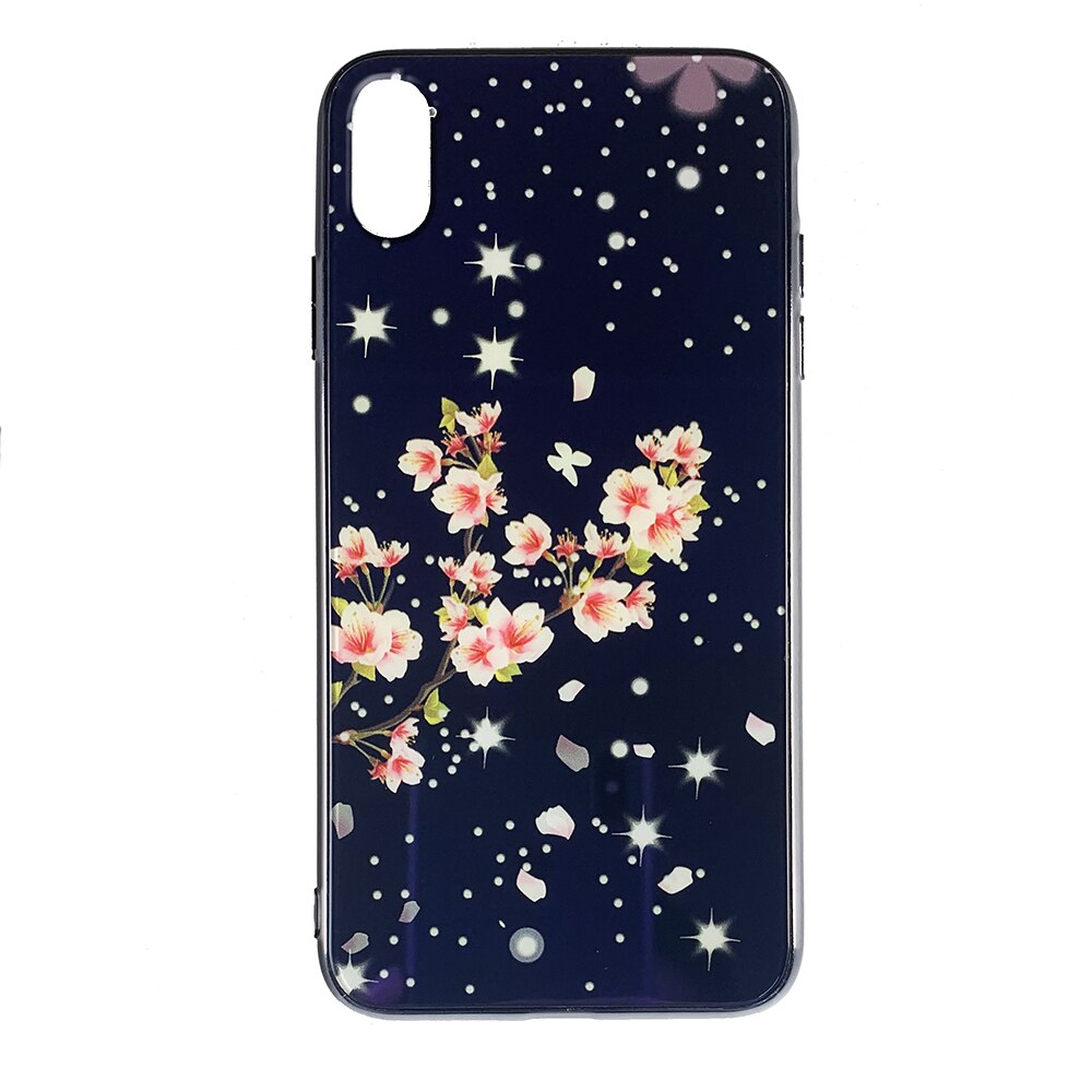 Husa Iphone Xr silicon cu sticla floare roz Multicolor