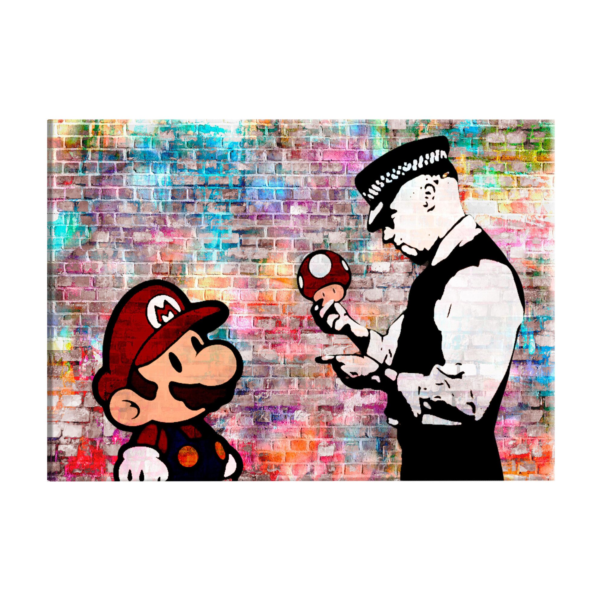 Tablou canvas - Banksy caramida colorata - 90 x 60 cm