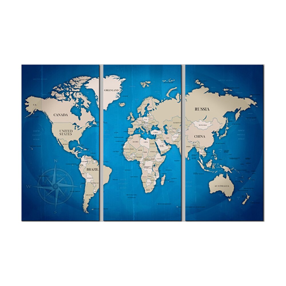 Tablou din pluta - 3 piese - Calatorie de cerneala - 120 x 80 cm