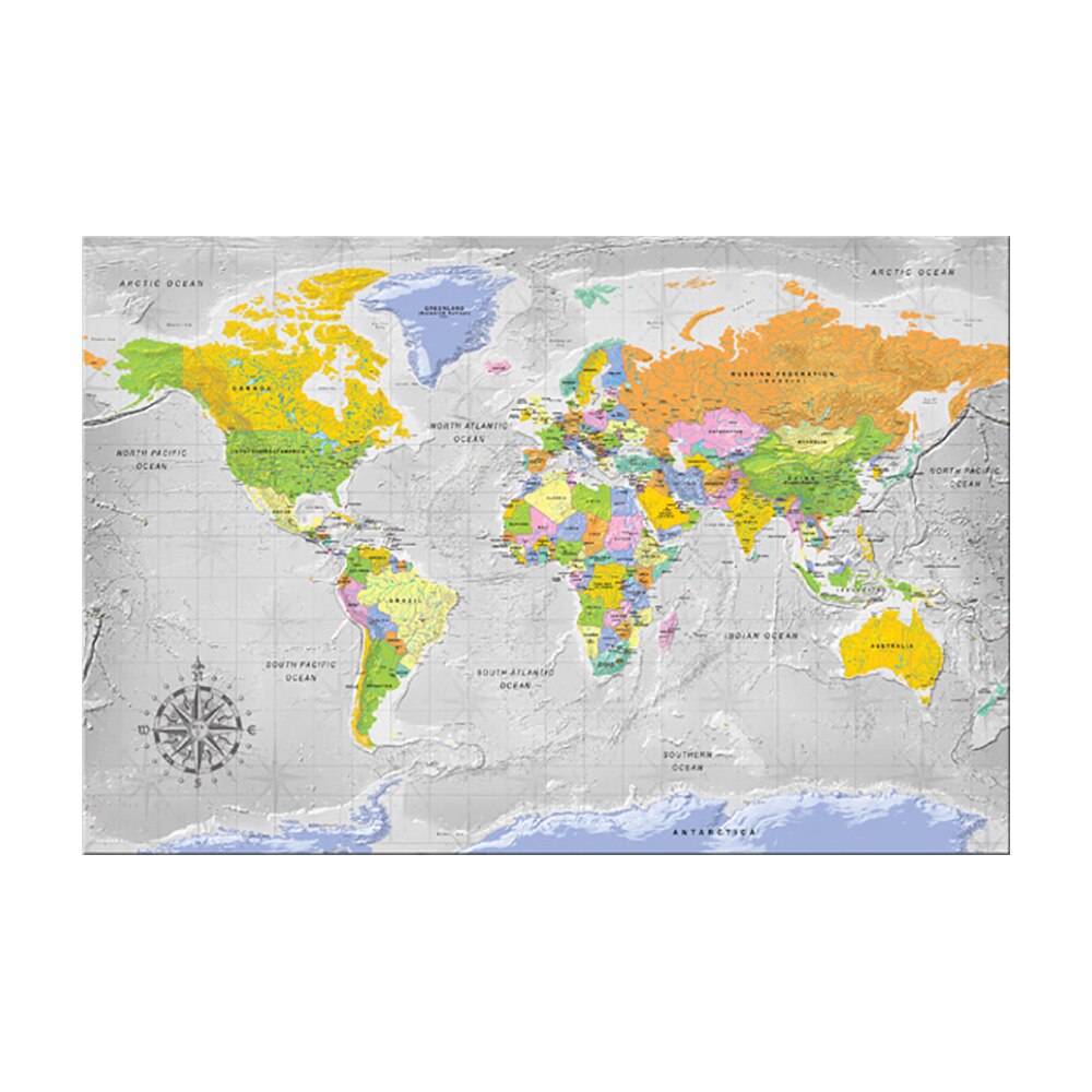 Tablou din pluta - Harta Mondiala Rose Rose - 120 x 80 cm