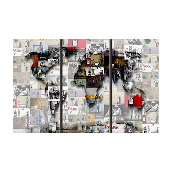 Tablou din pluta - 3 piese - Harta Lumii Moderne - 120 x 80 cm Tablou din pluta - 3 piese - Harta Lumii Moderne - 120 x 80 cm