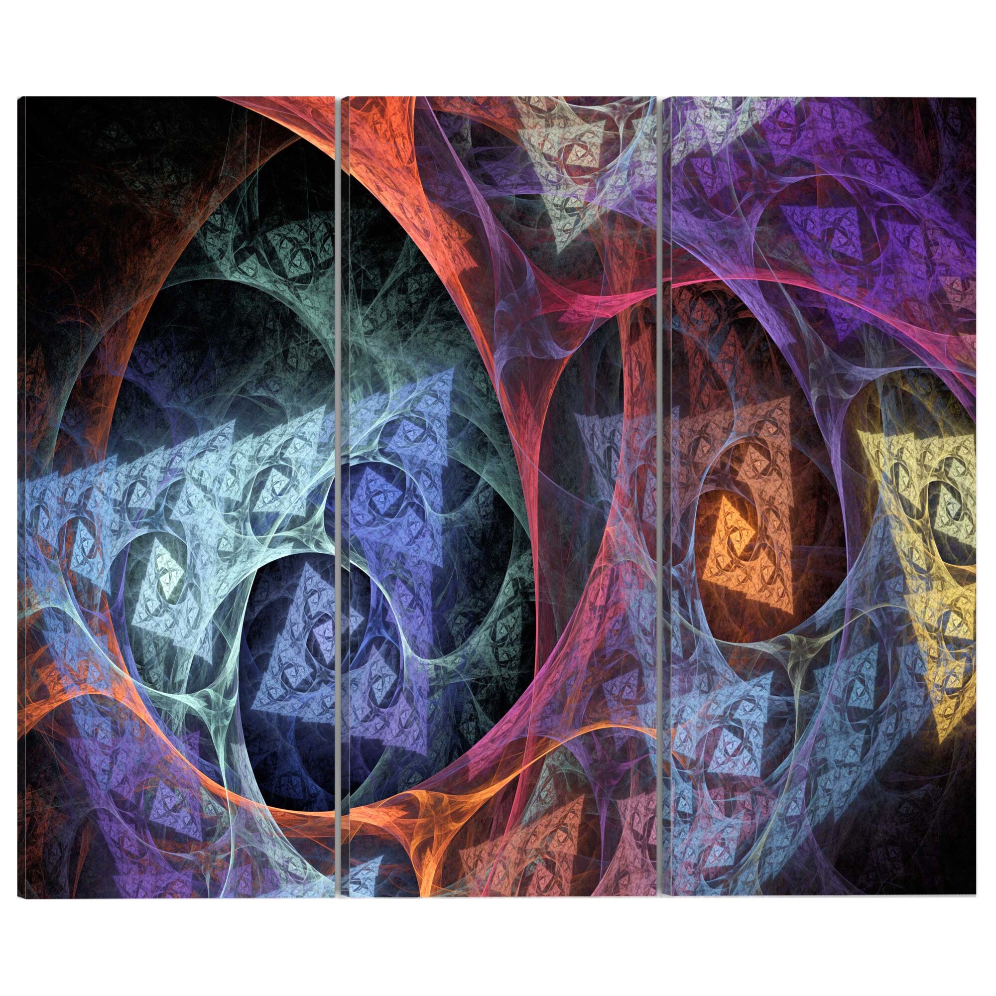 Tablou canvas 3 piese - Abstractia misterioasa a culorilor - 60 x 40 cm