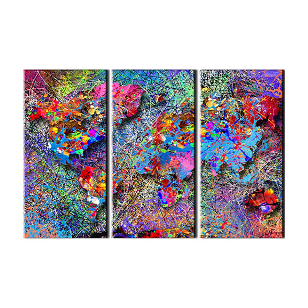 Tablou din pluta - 3 piese - Viraj colorat - 60 x 40 cm