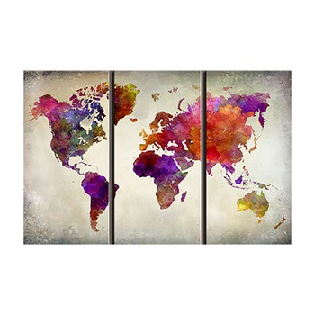 Tablou din pluta - 3 piese - Mozaic de culori - 90 x 60 cm Tablou din pluta - 3 piese - Mozaic de culori - 90 x 60 cm