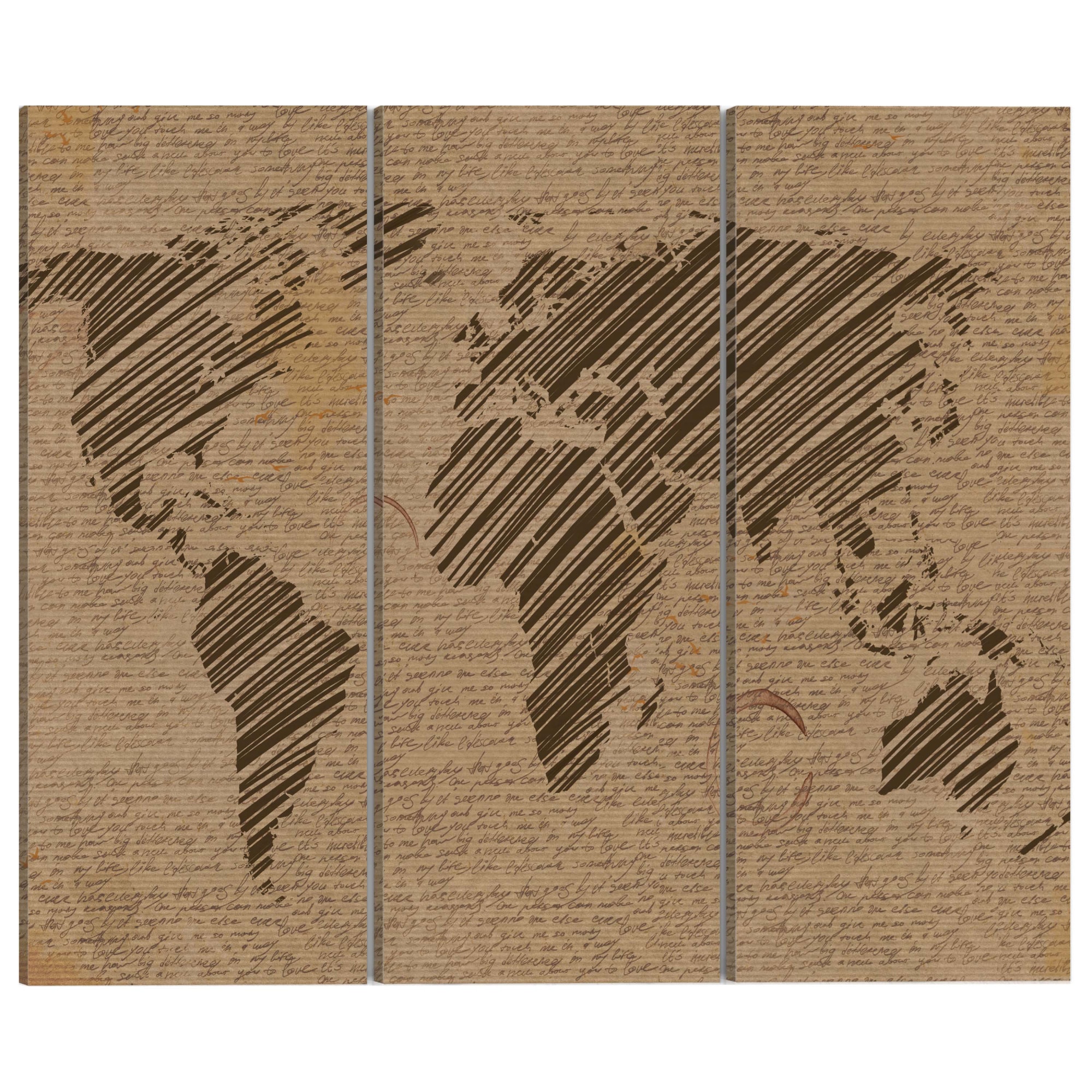 Tablou canvas 3 piese - Note din lume triptic - 60 x 40 cm