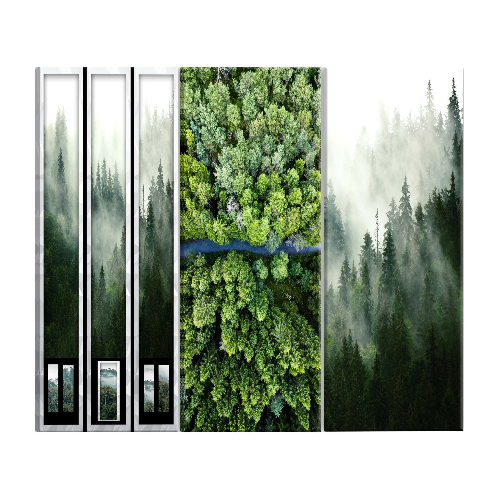 Tablou canvas 3 piese - padure - 60 x 30 cm