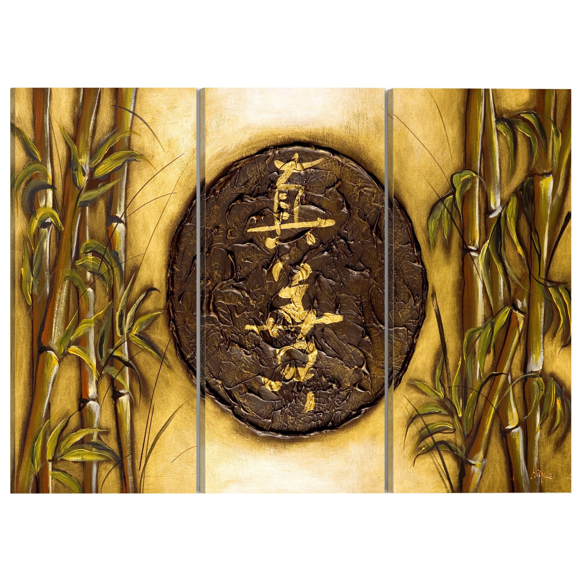 Tablou canvas 3 piese - Simbolul oriental - 60 x 40 cm