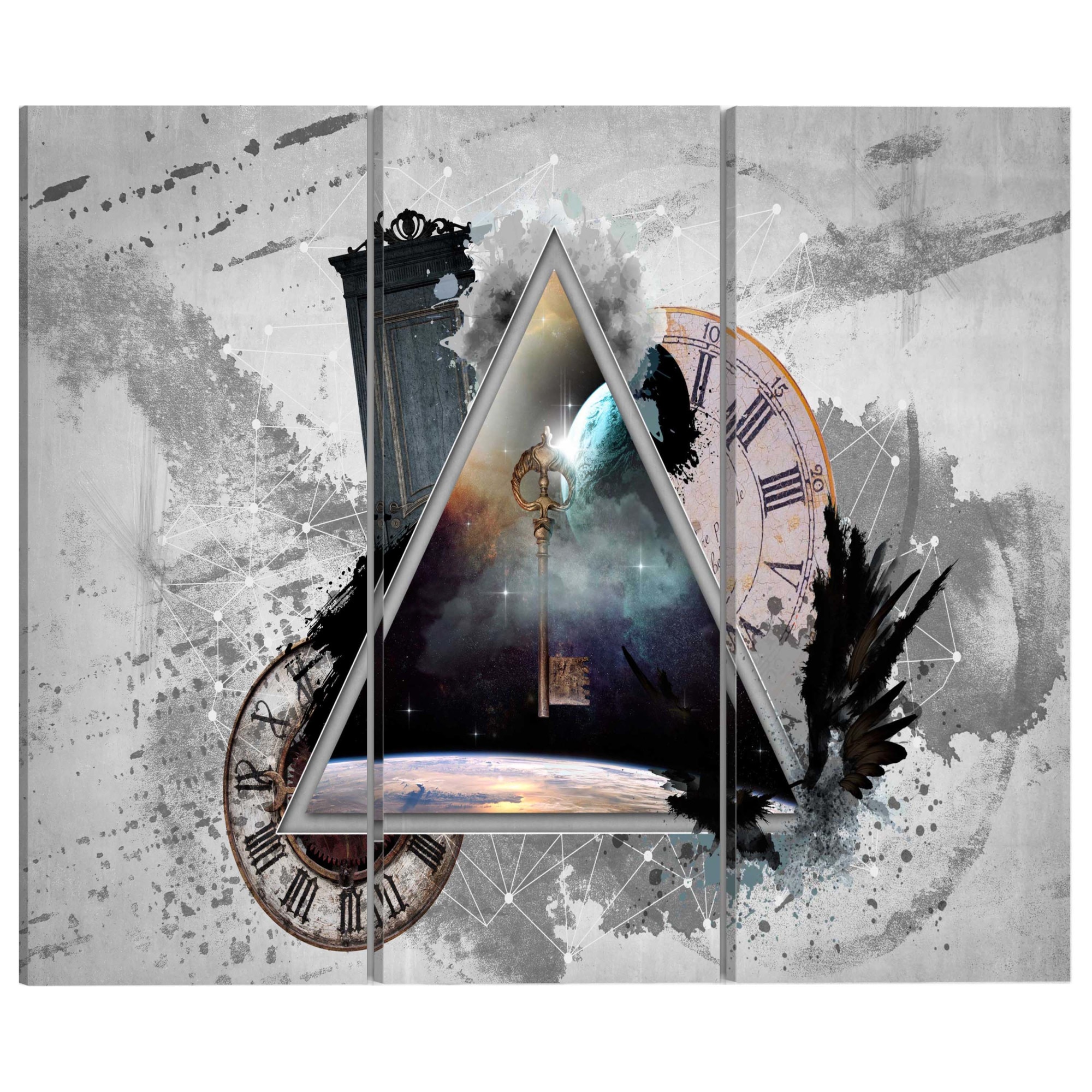 Tablou canvas 3 piese - Cheia gandurilor umane - 60 x 40 cm