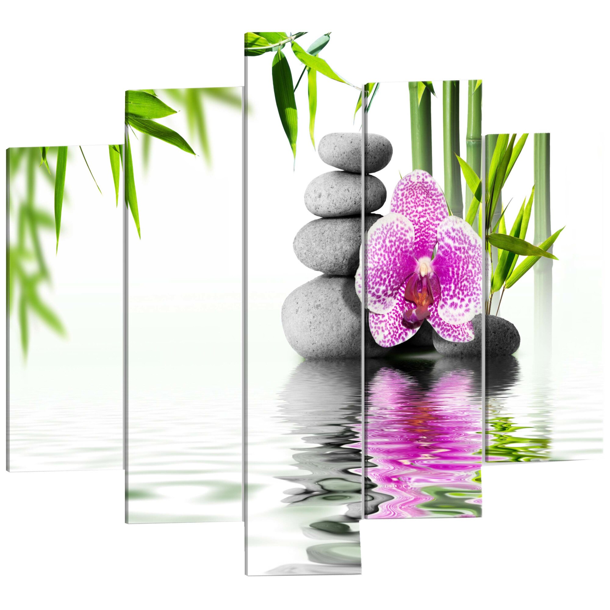 Tablou canvas 5 piese - Gradina de apa - 100 x 50 cm