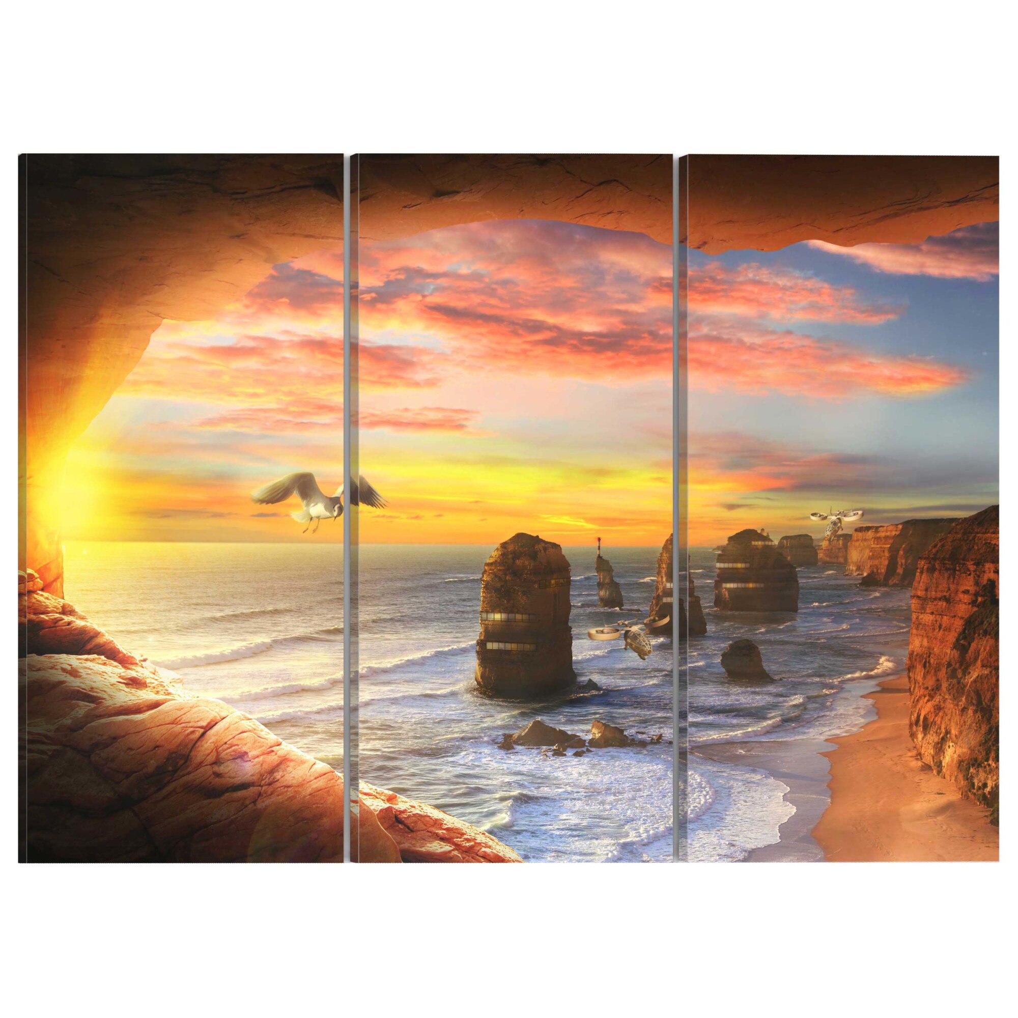 Tablou canvas 3 piese - Plaja Paradis - 120 x 80 cm