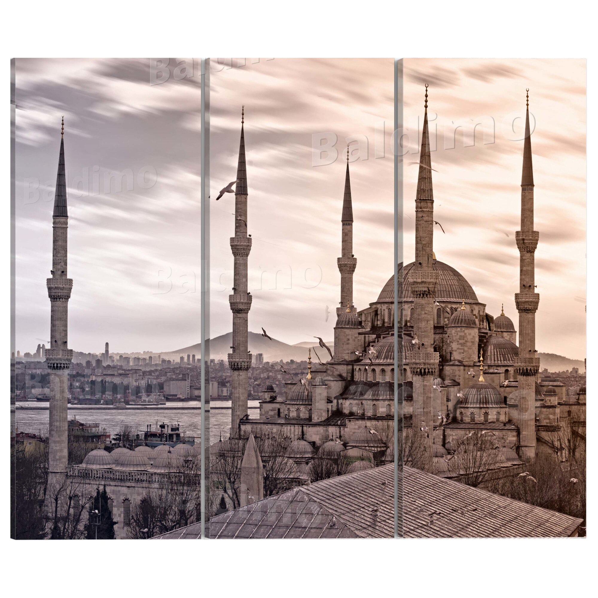 Tablou canvas 3 piese - Inspiratie din Orientul Apropiat - 60 x 40 cm