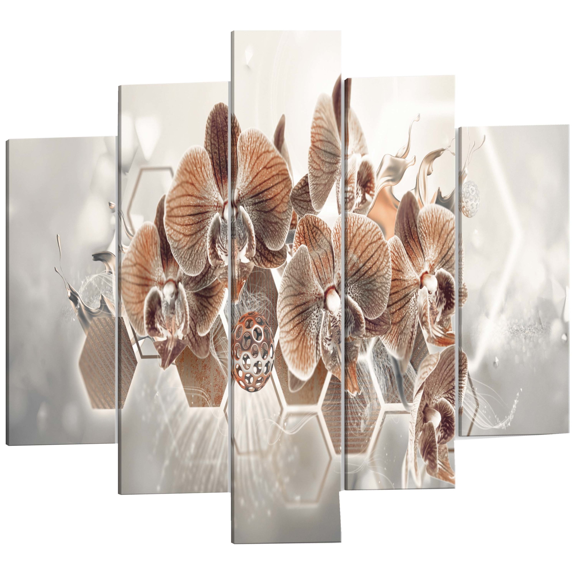 Tablou canvas 5 piese - Lac turcoaz lat - 100 x 50 cm