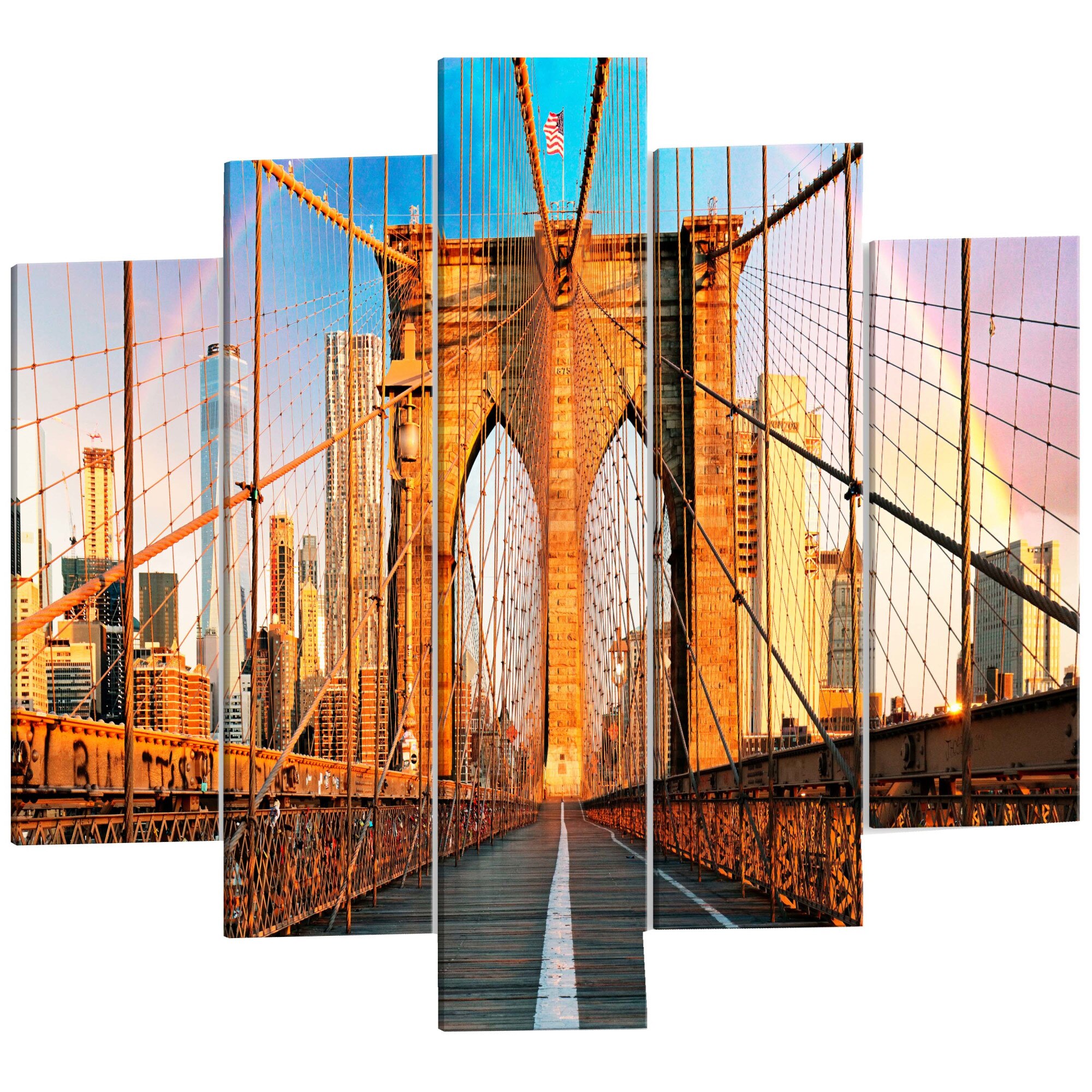 Tablou canvas 5 piese - Podul spre fericire - 100 x 50 cm