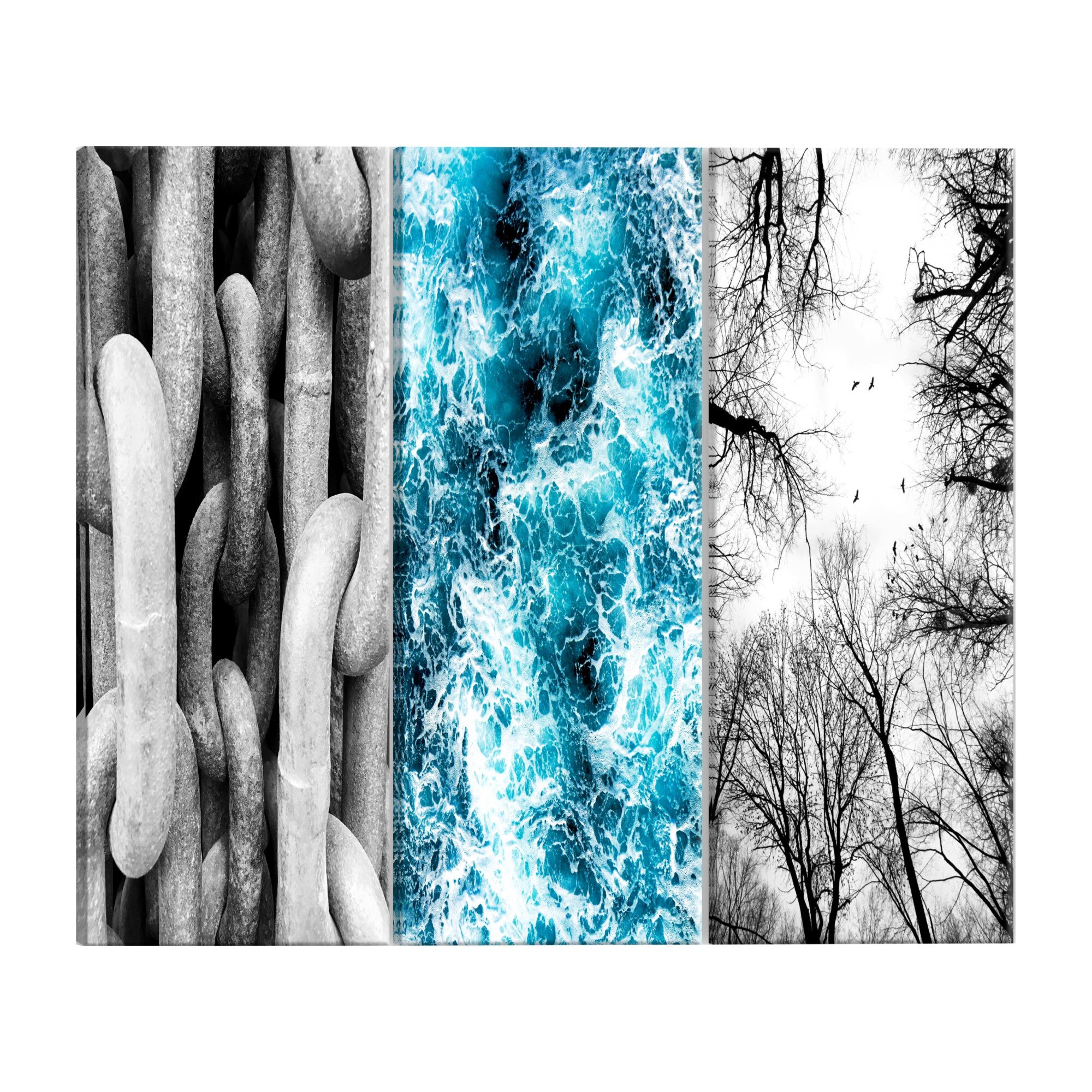 Tablou canvas, 3 piese, Anxietate, 60 x 30 cm