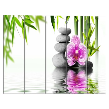 Tablou canvas 3 piese - Gradina de apa - 225 x 90 cm Tablou canvas 3 piese - Gradina de apa - 225 x 90 cm