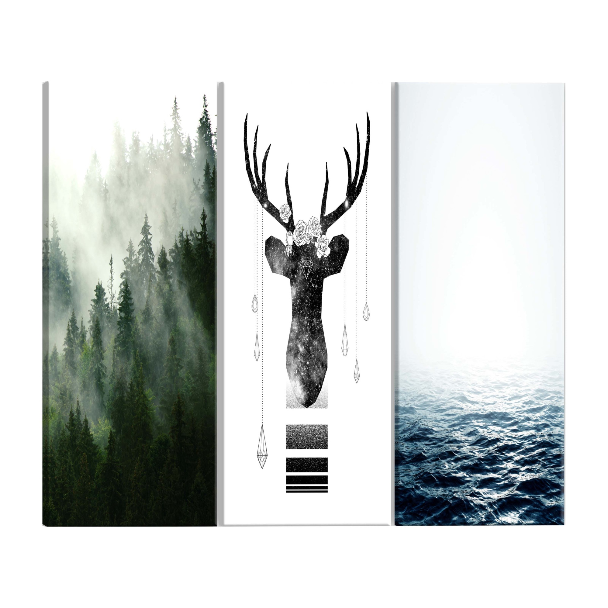 Tablou canvas 3 piese - Natura Chilly - 60 x 30 cm