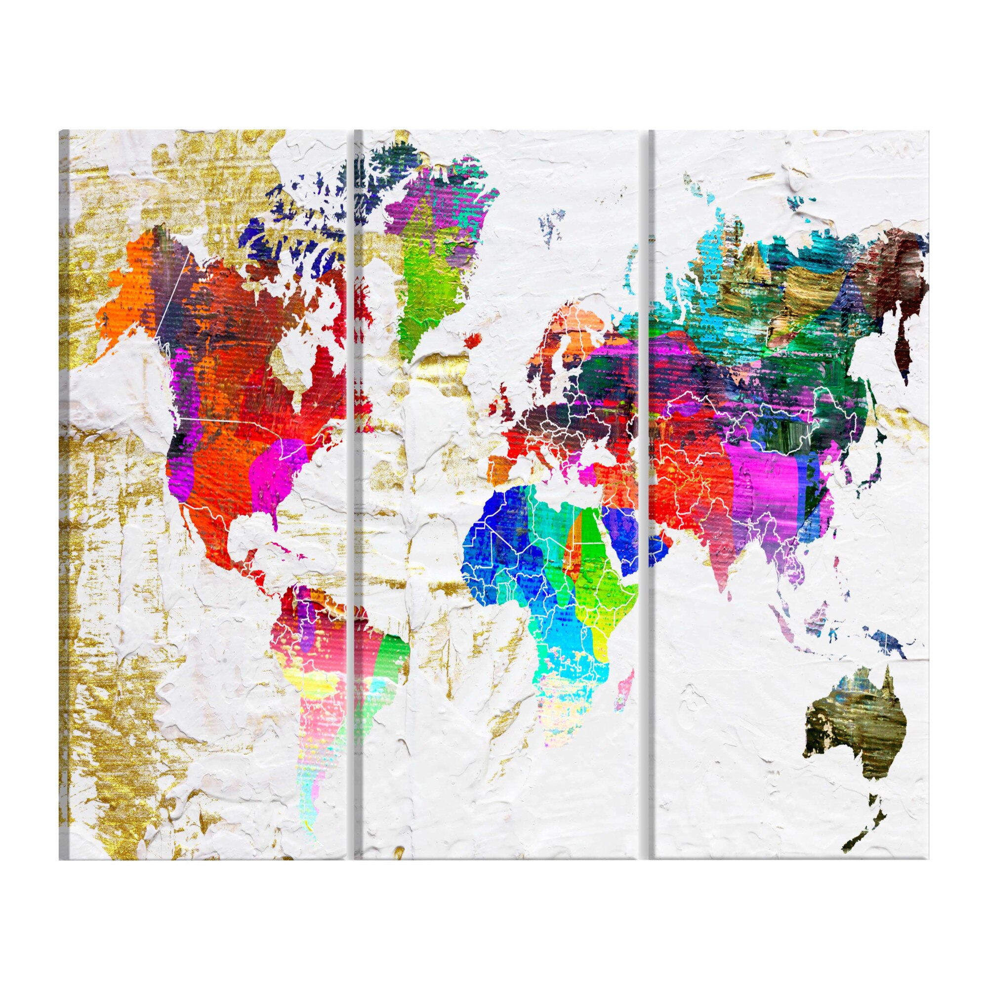 Tablou canvas 3 piese - Frontul de Aur - 90 x 60 cm