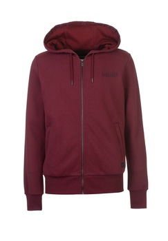 Hanorac cu gluga si fermoar Firetrap Brunel, Pentru barbati, Din bumbac, Cu 2 buzunare laterale, Rosu, M Hanorac cu gluga si fermoar Firetrap Brunel, Pentru barbati, Din bumbac, Cu 2 buzunare laterale, Rosu, M