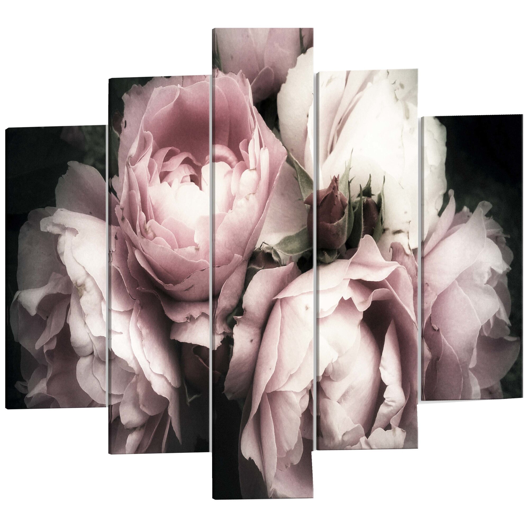 Tablou canvas, 5 piese, Miros de Trandafir, 100 x 50 cm