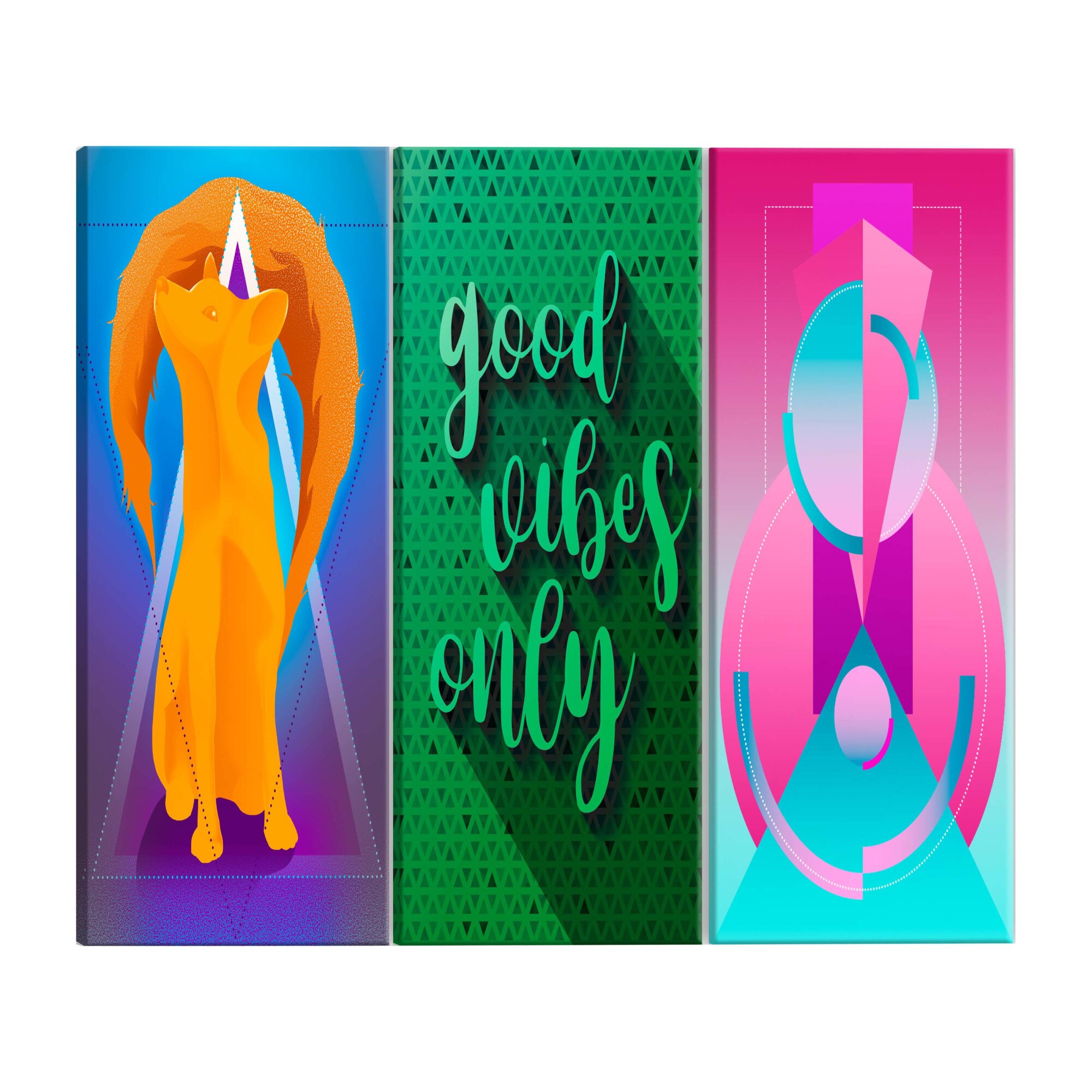 Tablou canvas 3 piese - Nuante de fericire - 120 x 60 cm