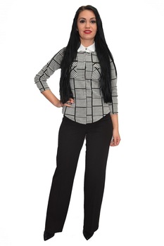 Pantalon clasic, talie medie, fermoar clasic,masura mare,D&J Exclusive, Negru Pantalon clasic, talie medie, fermoar clasic,masura mare,D&J Exclusive, Negru