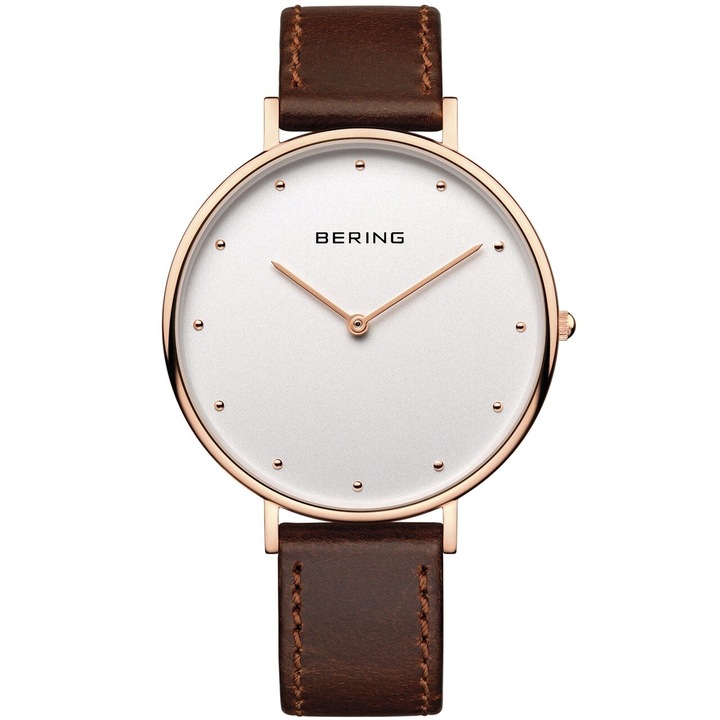 Ceas de dama Bering 14839-564 Classic, 39mm, 3ATM, Auriu