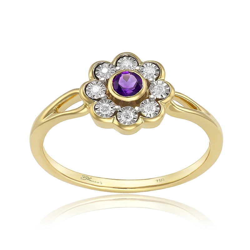 Inel Deruvo Aur 18k Diamante, Ametist, 52 RAJR26967-AMDY