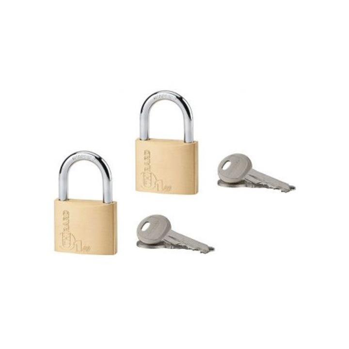 Set 2 lacate cu cheie, TYPE 1, 40 mm, deschidere cu 4 chei