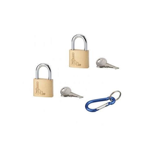 Lot Promo: Set 2 lacate cu cheie TYPE 1, 30 mm, deschidere cu 4 chei + Carabina