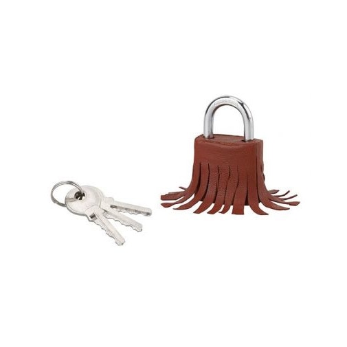 Lacat cu cheie, FASHION LEATHER, 30 mm (maro)